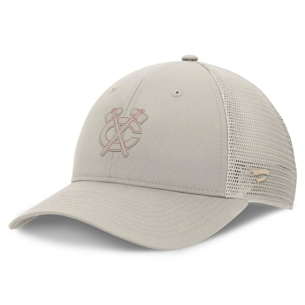 Chicago Blackhawks Fanatics Women's Authentic Pro Road Trucker Adjustable Hat - Tan - NHL
