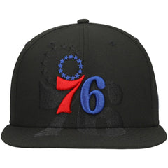 Philadelphia 76ers Blackout Shadow Logo 59FIFTY Fitted Hat Black - NBA
