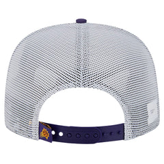 Phoenix Suns Puff Print Team Code A-Frame 9FIFTY Trucker Snapback Hat Purple - NBA