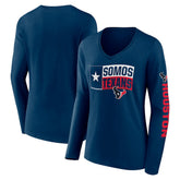 Houston Texans Hometown Sweep Long Sleeve V-Neck T-Shirt Navy | Fanatics