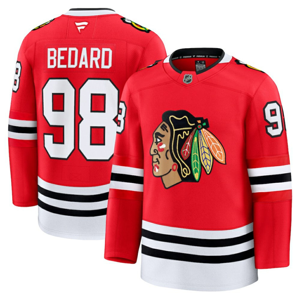 Connor Bedard Chicago Blackhawks Fanatics Home Premium Jersey - Red - NHL
