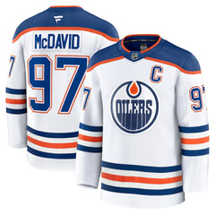 Connor McDavid Edmonton Oilers Fanatics Away Premium Jersey - White - NHL
