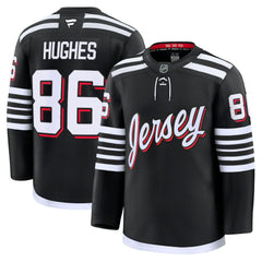 Jack Hughes New Jersey Devils Fanatics Alternate Premium Jersey - Black - NHL