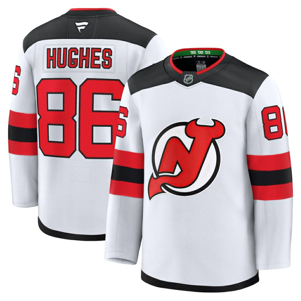 Jack Hughes New Jersey Devils Fanatics Away Premium Jersey - White - NHL