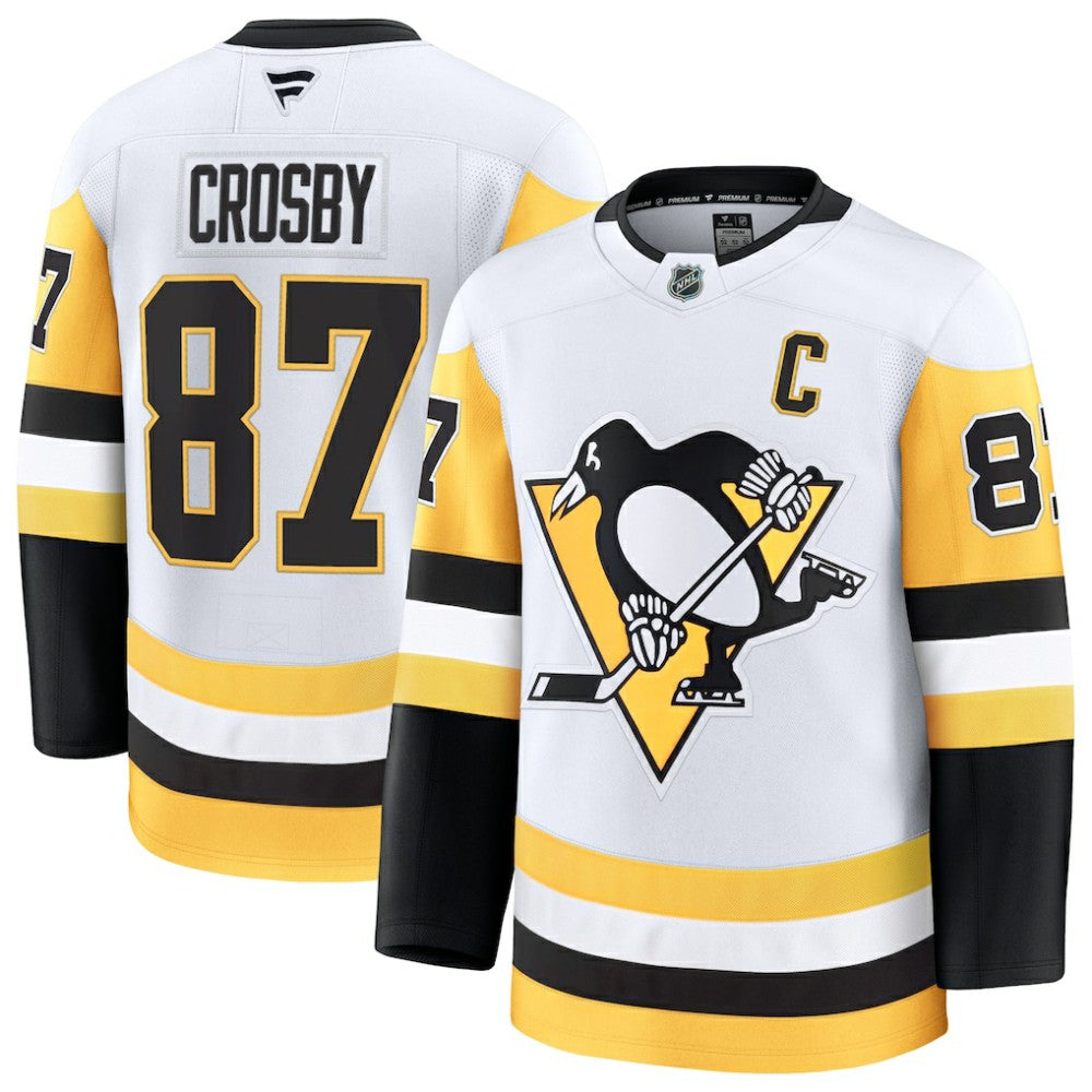 Sidney Crosby Pittsburgh Penguins Fanatics Away Premium Jersey - White - NHL