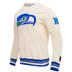Seattle Seahawks Pro Standard Retro Classics Fleece Pullover Sweatshirt Cream | NFL