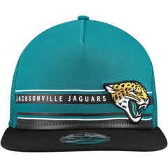 Jacksonville Jaguars New Era Half Stripe Trucker A-Frame 9FIFTY Snapback Hat Teal/Black | NFL
