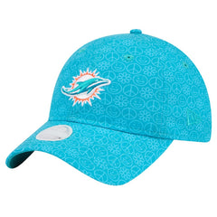 Miami Dolphins New Era Women's Smiley 9TWENTY Adjustable Hat Aqua | NFL