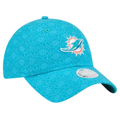Miami Dolphins New Era Women's Smiley 9TWENTY Adjustable Hat Aqua | NFL