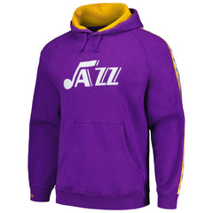 Utah Jazz Hardwood Classics Nights Raglan Pullover Hoodie Purple - NBA