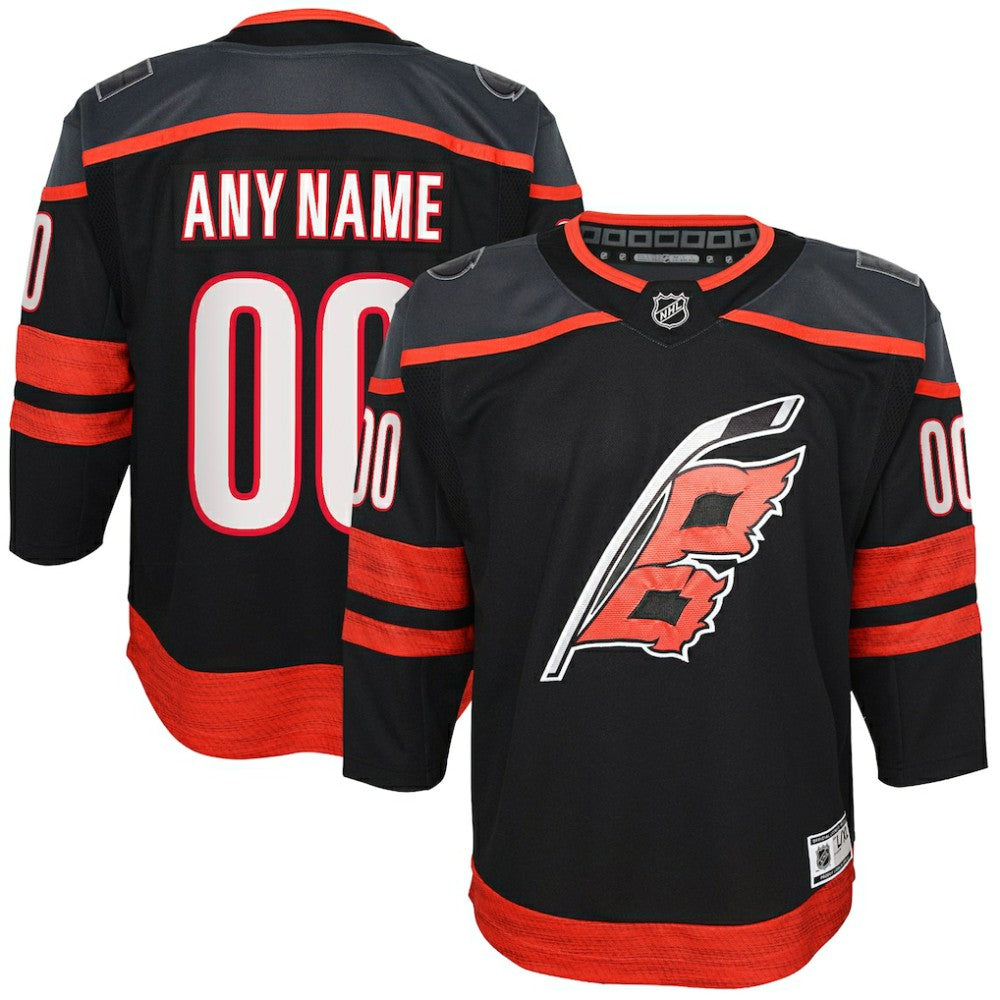 Carolina Hurricanes Youth Home Premier Custom Jersey - Black - NHL