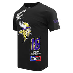 Justin Jefferson Minnesota Vikings Pro Standard Fast Lane Name & Number Player T-Shirt Black | NFL