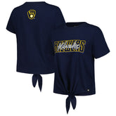 Milwaukee Brewers The Wild Collective Women's Twist Front T-Shirt - MLB