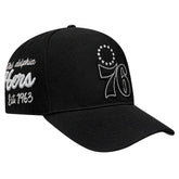 Philadelphia 76ers Pro Standard Paint the City Pinch Front Snapback Hat Black - NBA