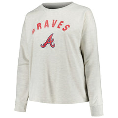 Atlanta Braves Profile Women's Plus Size French Terry Pullover Sweatshirt - MLB