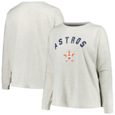 Houston Astros Profile Women's Plus Size French Terry Pullover Sweatshirt - MLB