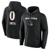 Roquan Smith Baltimore Ravens Team Wordmark Player Name & Number Pullover Hoodie Black | NFL