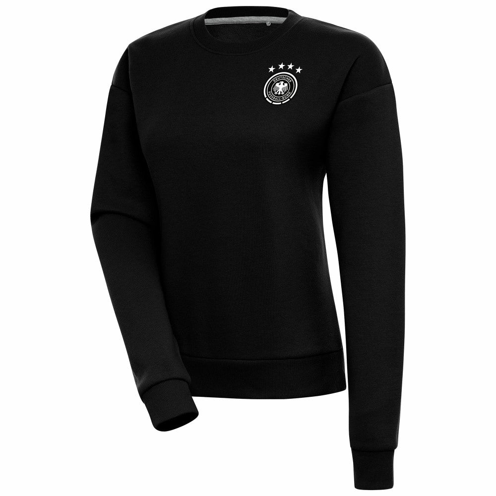 Germany National Team Women's Takeover Crewneck Pullover Sweatshirt Black - FIFA World CUP