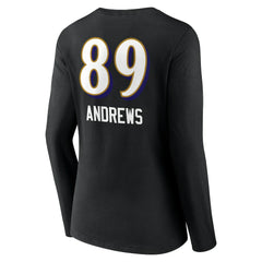 Mark Andrews Baltimore Ravens Women's Team Wordmark Player Name & Number Long Sleeve V-Neck T-Shirt Black | NFL