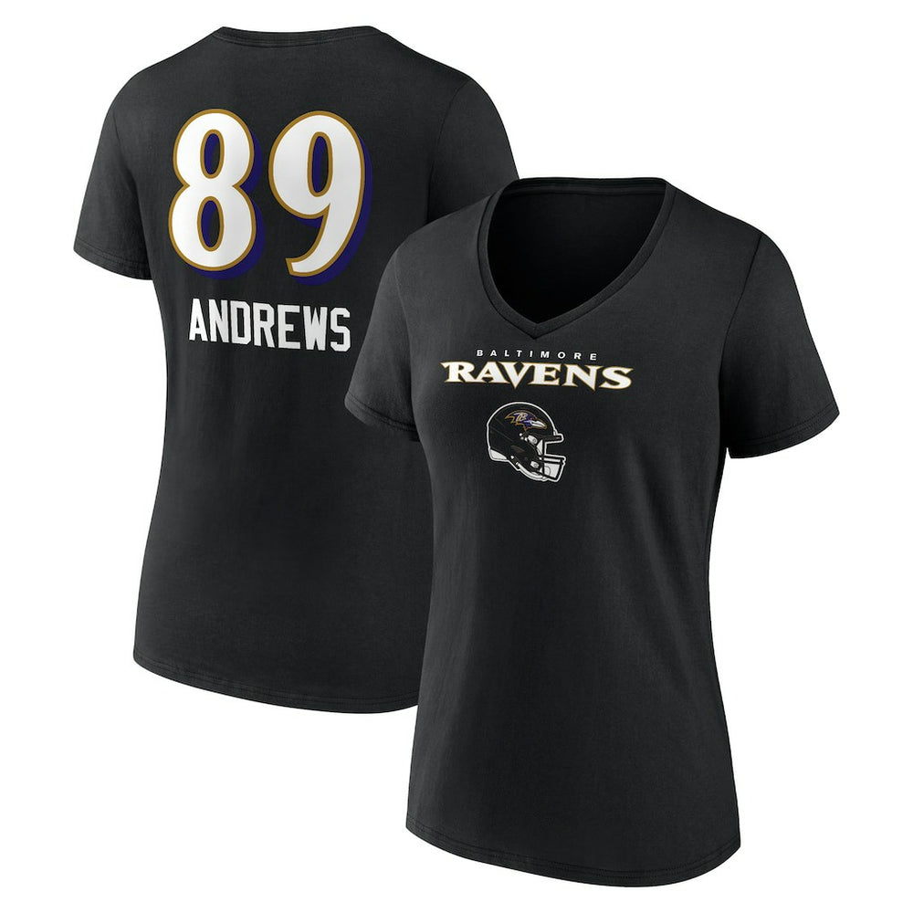 Mark Andrews Baltimore Ravens Women's Team Wordmark Player Name & Number V-Neck T-Shirt Black | NFL