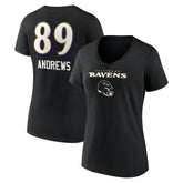 Mark Andrews Baltimore Ravens Women's Team Wordmark Player Name & Number V-Neck T-Shirt Black | NFL