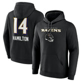 Kyle Hamilton Baltimore Ravens Team Wordmark Player Name & Number Pullover Hoodie Black | NFL