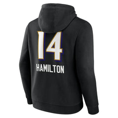 Kyle Hamilton Baltimore Ravens Team Wordmark Player Name & Number Pullover Hoodie Black | NFL