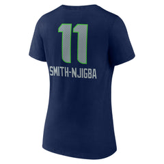 Jaxon Smith-Njigba Seattle Seahawks Women's Team Wordmark Player Name & Number V-Neck T-Shirt College Navy | NFL