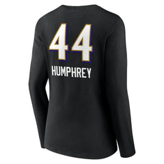 Marlon Humphrey Baltimore Ravens Women's Team Wordmark Player Name & Number Long Sleeve V-Neck T-Shirt Black | NFL