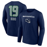 Jake Bobo Seattle Seahawks Team Wordmark Player Name & Number Long Sleeve T-Shirt College Navy | NFL