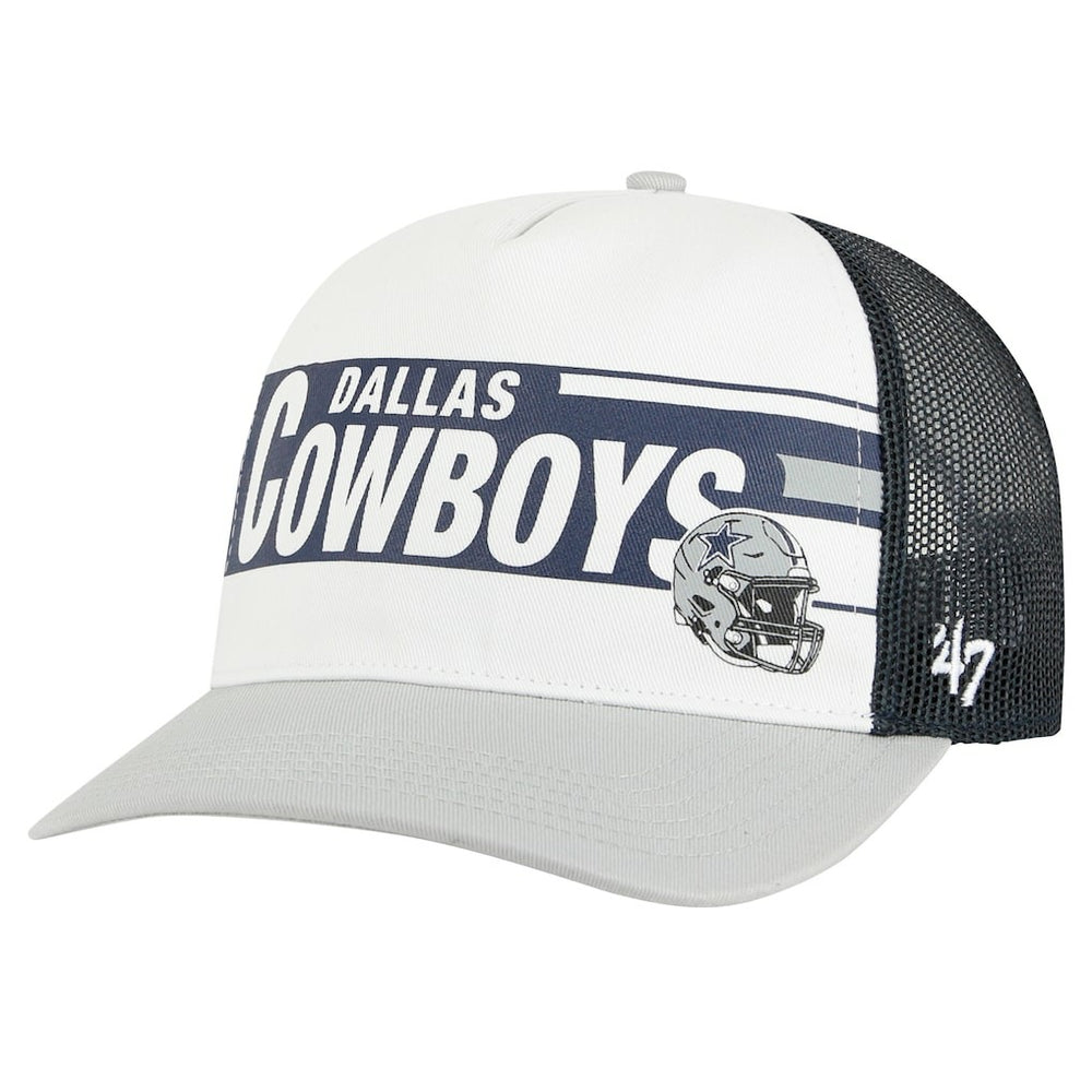 Dallas Cowboys '47 Stack Line Hitch Trucker Adjustable Hat White/Gray | 47 brand