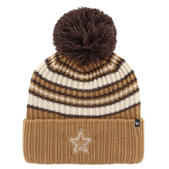 Dallas Cowboys '47 Women's Espresso Cuffed Knit Hat with Pom Brown | 47 brand