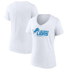 Detroit Lions Women's Lock Up V-Neck T-Shirt White | NFL