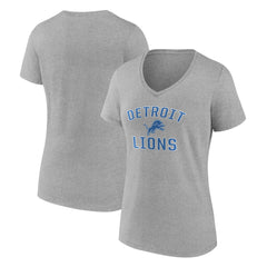 Detroit Lions Women's Victory Arch V-Neck T-Shirt Gray | NFL