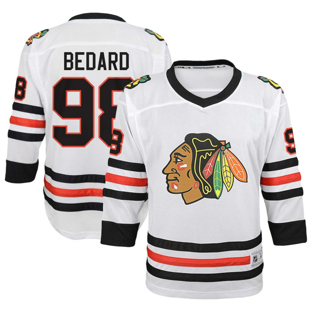 Connor Bedard Chicago Blackhawks Youth Away Replica Player Jersey - White - NHL