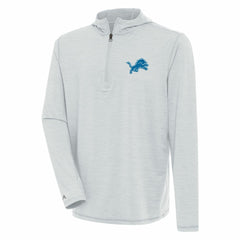 Detroit Lions Antigua Tidy Quarter-Zip Pullover Hoodie Heather Gray | NFL