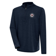 Winnipeg Jets Antigua Tidy Quarter-Zip Pullover Hoodie - Heather Navy - NHL