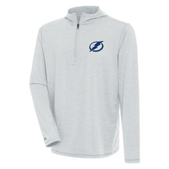 Tampa Bay Lightning Antigua Tidy Quarter-Zip Pullover Hoodie - Heather Gray - NHL