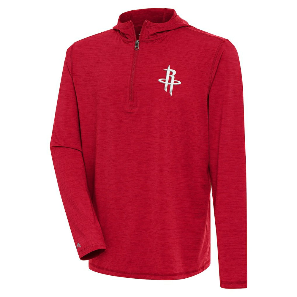 Houston Rockets Antigua Tidy Quarter-Zip Lightweight Pullover Top Heather Red - NBA