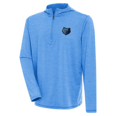Memphis Grizzlies Antigua Tidy Quarter-Zip Lightweight Pullover Top Heather Powder Blue - NBA