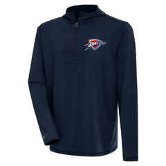 Oklahoma City Thunder Antigua Tidy Quarter-Zip Lightweight Pullover Top Heather Navy - NBA