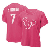 C.J. Stroud Houston Texans Majestic Threads Women's Name & Number T-Shirt Pink | NFL