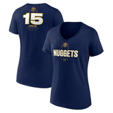 Nikola Jokic Denver Nuggets Women's Behind The Back Name & Number V-Neck T-Shirt Navy - NBA