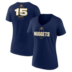 Nikola Jokic Denver Nuggets Women's Behind The Back Name & Number V-Neck T-Shirt Navy - NBA