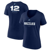 Ja Morant Memphis Grizzlies Women's Behind The Back Name & Number V-Neck T-Shirt Navy - NBA