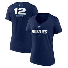 Ja Morant Memphis Grizzlies Women's Behind The Back Name & Number V-Neck T-Shirt Navy - NBA