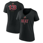Bam Adebayo Miami Heat Women's Behind The Back Name & Number V-Neck T-Shirt Black - NBA