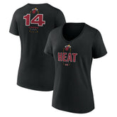 Tyler Herro Miami Heat Women's Behind The Back Name & Number V-Neck T-Shirt Black - NBA