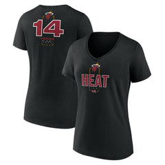 Tyler Herro Miami Heat Women's Behind The Back Name & Number V-Neck T-Shirt Black - NBA