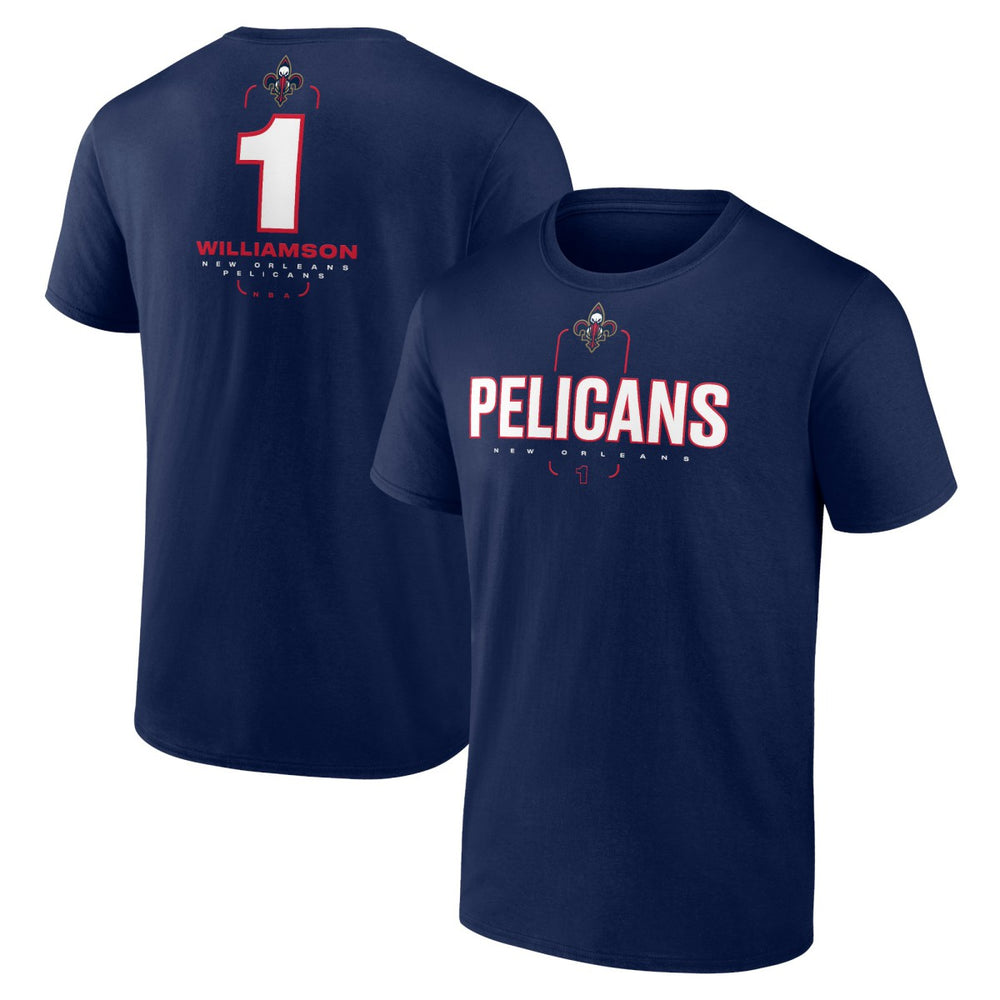 Zion Williamson New Orleans Pelicans Behind The Back Name & Number T-Shirt Navy - NBA